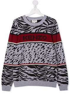 Kenzo Kids джемпер с анималистичным принтом