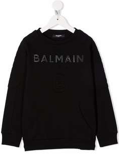 Balmain Kids толстовка с тисненым логотипом