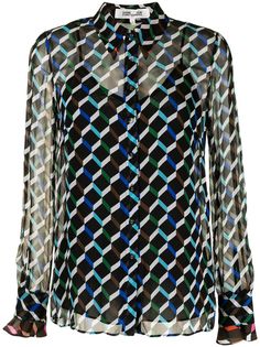 DVF Diane von Furstenberg рубашка с геометричным принтом