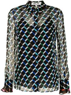 DVF Diane von Furstenberg рубашка с геометричным принтом