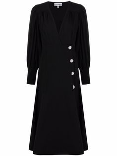 GANNI платье с запахом и V-образным вырезом