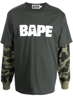 A BATHING APE® многослойная толстовка с камуфляжными рукавами Bape