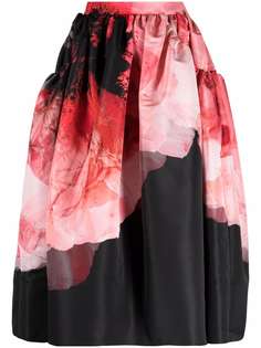 Alexander McQueen юбка А-силуэта с цветочным принтом
