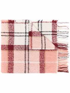 Barbour клетчатый шарф с бахромой