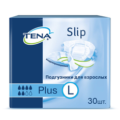 Подгузники для взрослых Tena Slip Plus L (100-150 см) дышащие 30 шт