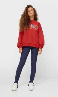 Stradivarius Легинсы С Лампасами Морской Синий Xs