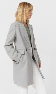 Stradivarius Базовое Пальто Пестро-Серый M