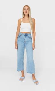 Stradivarius Укороченный Бесшовный Топ На Бретелях Цвет Небеленого Полотна S