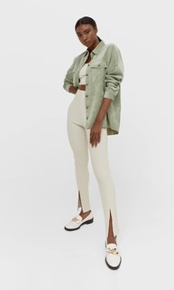 Stradivarius Плотная Рубашка Карго В Тонкий Рубчик Multicolor M