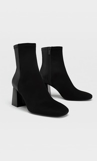 Stradivarius Черные Ботильоны На Высоком Каблуке Черный 36