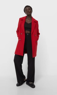 Stradivarius Базовое Пальто Красный M