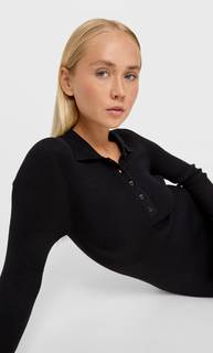 Stradivarius Платье В Стиле Поло Черный S