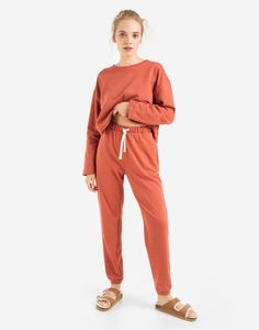 Кирпичные домашние брюки Jogger Gloria Jeans