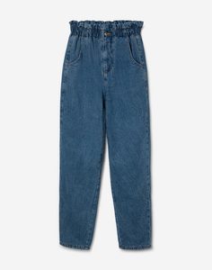 Утеплённые джинсы Paperbag для девочки Gloria Jeans