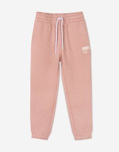 Розовые стёганые брюки с нашивкой для девочки Gloria Jeans