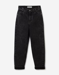 Чёрные утеплённые джинсы Slim Tapered для девочки Gloria Jeans