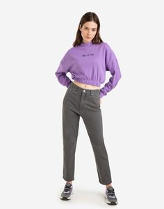 Серые утеплённые джинсы New mom Gloria Jeans