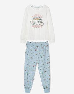 Трикотажная пижама с единорогом для девочки Gloria Jeans