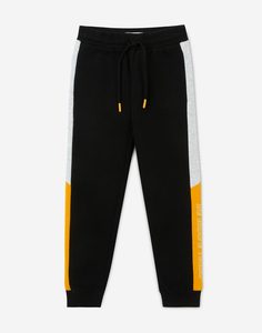 Чёрные спортивные брюки Jogger колор-блок для мальчика Gloria Jeans