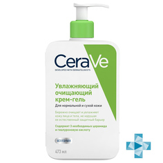 Крем-гель для лица и тела CERAVE увлажняющий и очищающий для нормальной и сухой кожи 473 мл