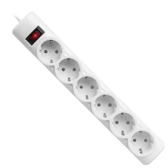 Сетевой фильтр Defender DFS 155 6 Sockets 5.0m White 99493