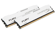 Модуль памяти HyperX Fury White Series PC3-10600 DIMM DDR3 1333MHz CL9 - 8Gb KIT (2x4Gb) HX313C9FWK2/8