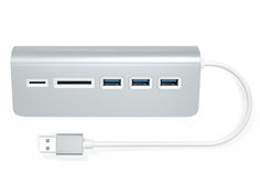 Хаб USB Satechi Aluminum USB 3.0 Hub & Card Reader Silver ST-3HCRS