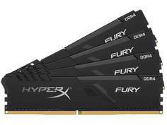 Модуль памяти HyperX Fury Black DDR4 DIMM 2666Mhz PC-21300 CL16 - 16Gb Kit (4x4Gb) HX426C16FB3K4/16