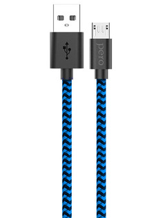 Аксессуар Pero DC-04 USB - microUSB 2A 2m Blue-Black PRDC-04MU2MBB ПЕРО