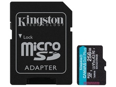 Карта памяти 256Gb - Kingston Canvas Go! Micro Secure Digital HC Class10 UHS-I Canvas Select + SD Adapter SDCG3/256GB с переходником под SD