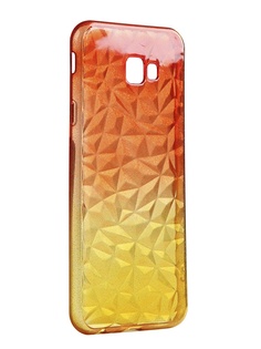 Чехол Krutoff для Samsung Galaxy J4 Plus SM-J415 Crystal Silicone Yellow-Red 12255