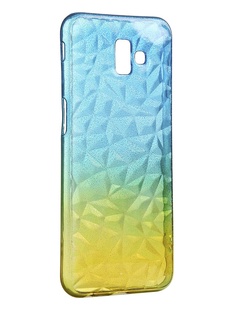 Чехол Krutoff для Samsung Galaxy J6 Plus SM-J610 Crystal Silicone Yellow-Blue 12263