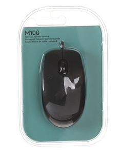 Мышь Logitech M100 Black 910-001604 / 910-005003 Выгодный набор + серт. 200Р!!!