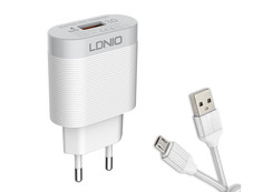 Зарядное устройство Ldnio A303Q 1xUSB + Cable Micro USB White LD_B4368