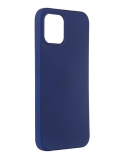 Чехол DF для iPhone 12 Pro Max с микрофиброй Silicone Blue iOriginal-06