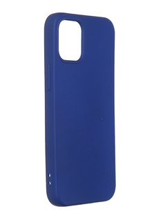 Чехол DF для iPhone 12 mini с микрофиброй Silicone Blue iOriginal-04