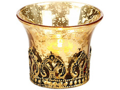 Подсвечник под чайную свечу Омский свечной Кармелио 7cm Gold FI10218