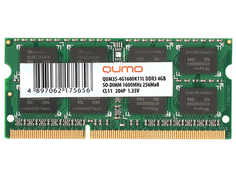 Модуль памяти Qumo DDR3 SO-DIMM 1600MHz PC-12800 CL11 - 4Gb QUM3S-4G1600K11L