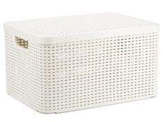 Корзина Curver Rattan Style Box L 30L + крышка Cream 03619-885