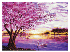 Картина по номерам Остров Сокровищ Цветущая сакура 40х50cm 662494