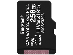 Карта памяти 256Gb - Kingston Canvas Select Plus MicroSDXC UHS-I Class U3 V30 A1 SDCS2/256GBSP