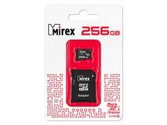 Карта памяти 256Gb - Mirex MicroSDXC Class 10 UHS-I 13613-AD3UH256 с адаптером SD