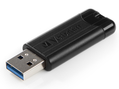 USB Flash Drive 128Gb - Verbatim Pin Stripe Black 49319