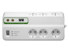 Сетевой фильтр APC Home/Office 6 Sockets 2xRJ-11 RCA 3m White PMH63VT-RS A.P.C.