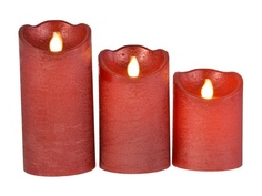 Светодиодная свеча Kaemingk Живое пламя 3шт Red 480013