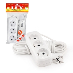 Удлинитель Lux У3-Е-05 3 Sockets 5m 16A White