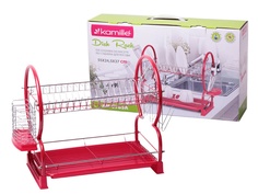 Сушилка для посуды Kamille 55x24.5x37cm Chrome-Red KM-0765A