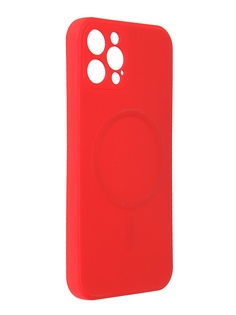 Чехол DF для APPLE iPhone 12 Pro с микрофиброй Silicone Red iMagnetcase-03