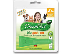 GreenFort G201 Био Капли для кошек, кроликов и собак до 10 кг 1ml 17738