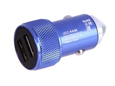 Зарядное устройство WIIIX 2xUSB 2.4A + 2.4A Blue UCC-4-2-02-56